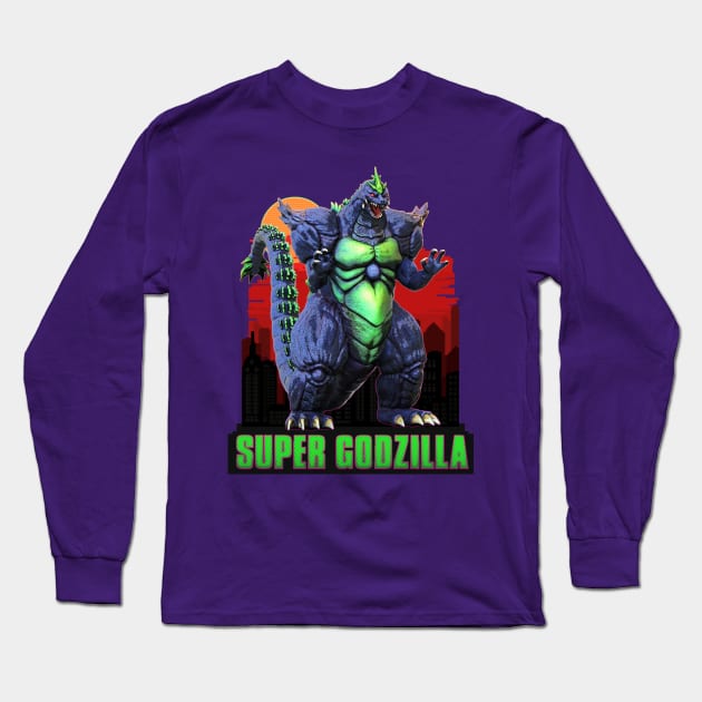 Retro Super Godzilla Long Sleeve T-Shirt by Digiwip